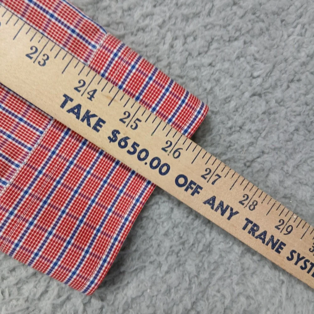 Banana Republic Slim Fit Shirt Men's XL Red Blue‎ Plaid Non-Iron Cotton